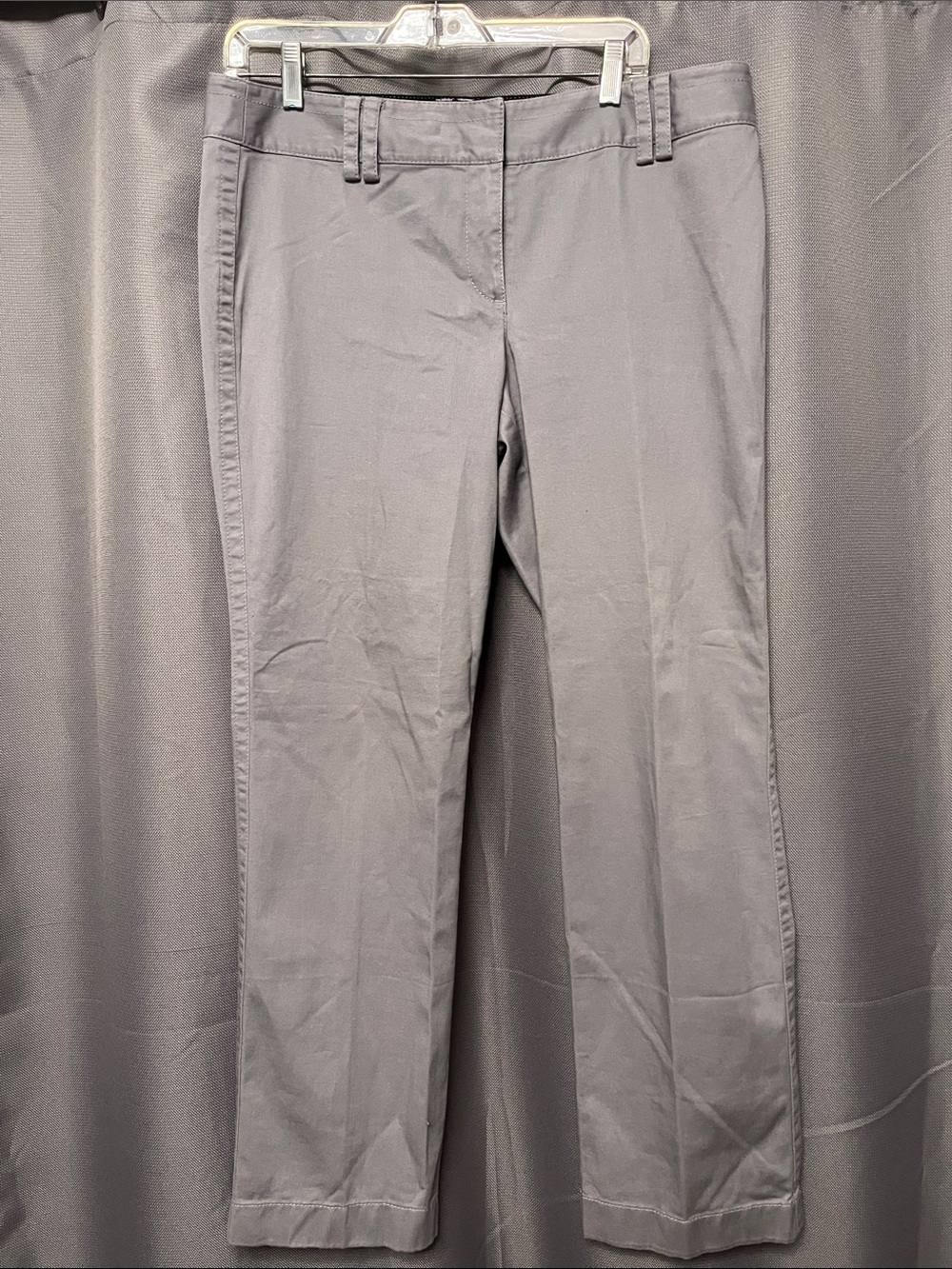 LOFT Straight-Leg Pants in Light Gray